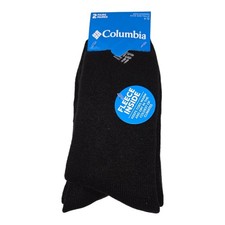 Columbia Men's 2-pack Fleece-Lined 91 Acrylic Crew Length Socks Black Size 6-12