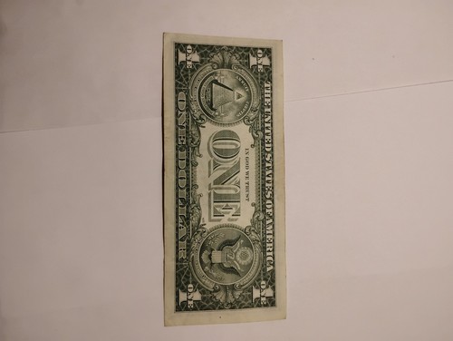 1963 Star Note $1 Bill, Low Serial Number, Miscut Error - Picture 3 of 5