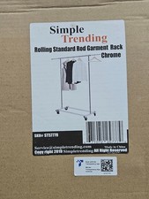 Simple Tranding Rolling Standard Rod Garment Rack Chrome - NEW