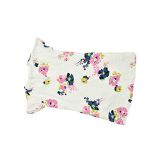 Gap Women Medium White Floral Rayon Short Flutter Sleeve V-Neck Shift Mini Dress