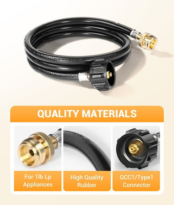 #ad 5FT Propane Hose Adapter 1 lb to 20 lb Converter for Heater Camping Grill $18.99