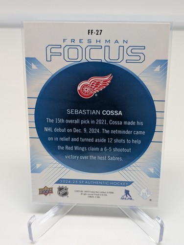 2024-25 Upper Deck SP Authentic #FF-27 Freshman Focus Blue Sebastian Cossa - Picture 2 of 2