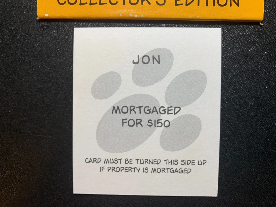 Монополия ГАРФИЛД ДЖОН ТИТУЛЬНЫЙ ДОКУМЕНТ КАРТА 2003 - Изображение 3 из 3