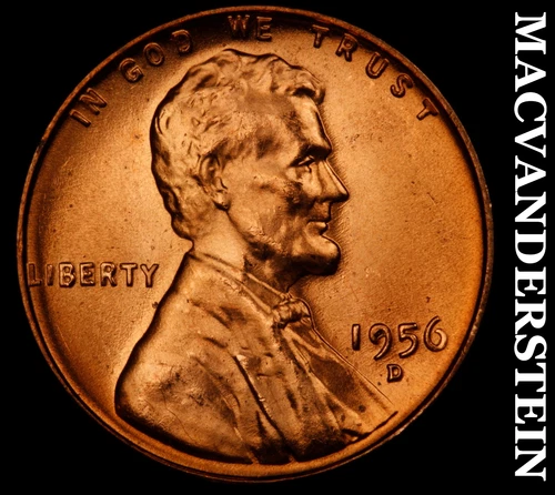1956-D Lincoln Wheat Cent- Choice Gem Brilliant Uncirculated Luster #J1989