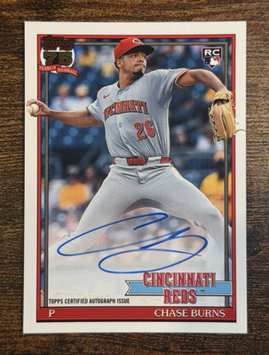 Topps 2026 Series 2 Chase Burns RC Auto 1991 Topps Autographs #91A-CBU