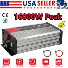 16000W Car Power Inverter DC 12V To AC 110V Pure Sine Wave Solar Converter 2AC