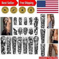 16 Extra Large Waterproof Temporary Tattoos for All-Day Realistic Style