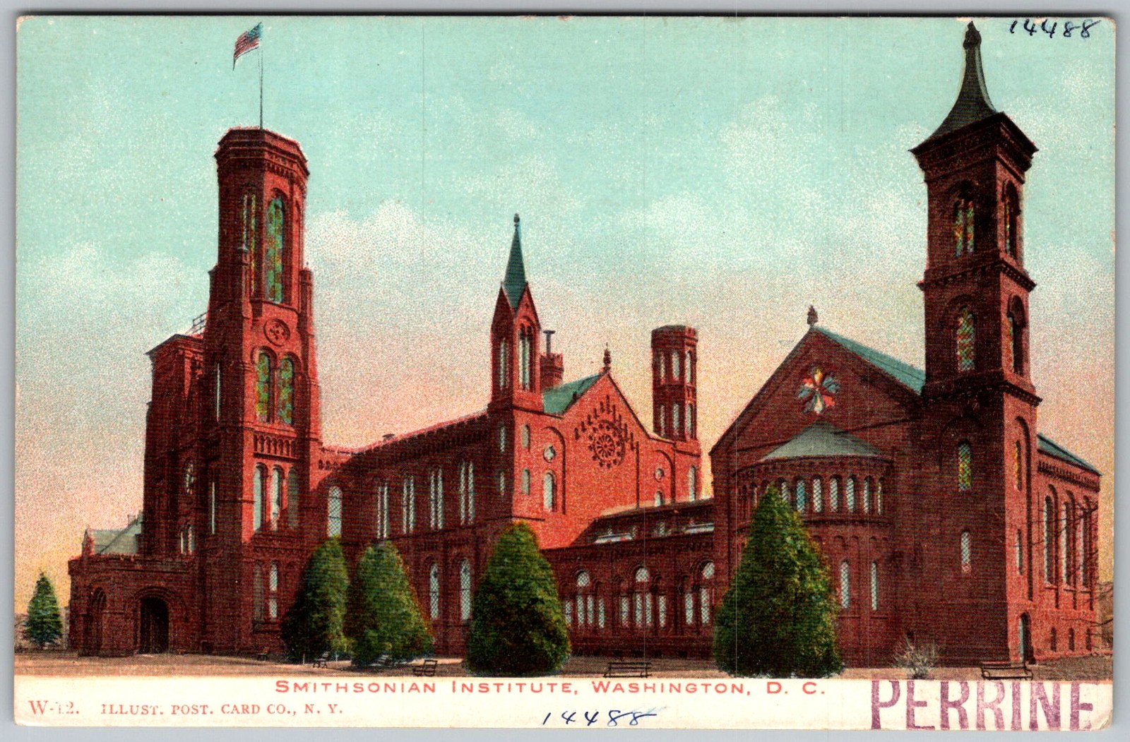 Antique Postcard Smithsonian Institution Castle Washington, DC 1910s