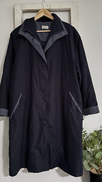 TARGET Light Dark Blue Long Sleeves Pockets Zip Trench Coat Jacket 14