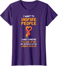 Multiple Sclerosis I Want To Inspire People MS Ladies' Crewneck T-Shirt