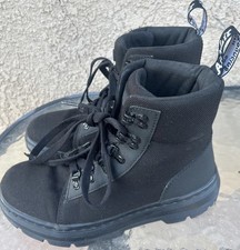 Dr Martens Combs W Womens Size 7 Black Canvas Combat Boots Lace Up AirWair