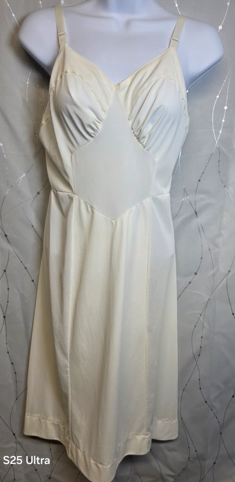 Vestido Babydoll Vintage Aristocraft 36 Correas Ajustables Blanco Hecho en EE. UU. Y2K Foto 2 de 4