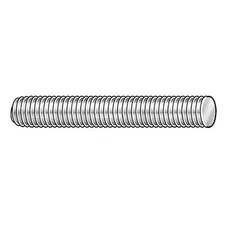 Fully Threaded Rod, 1"-14, 3 Ft, Steel, Grade 2, Zinc Plated Finish, 20311