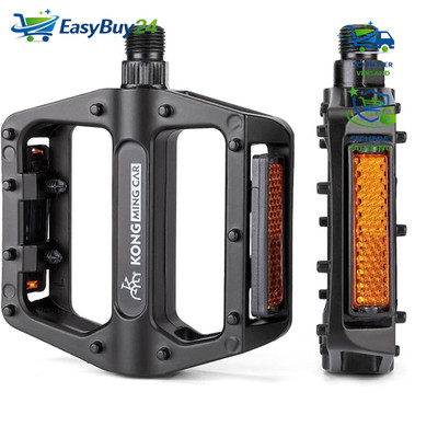 Fahrradpedale Rutschfest Aluminium mit Reflektoren 9/16 Zoll Kugellager MTB BMX