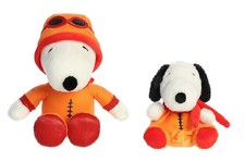 Aurora 2 Piece Peanuts Astronaut Plush Bundle, 12.5" Snoopy and 5" Palm Pal