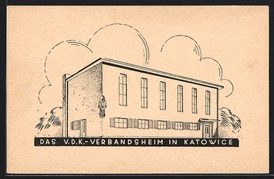Ansichtskarte Katowice, Das V.D.K.-Verbandsheim 