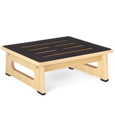 Wooden Step Stool for Adults Seniors with Non-Slip Rubber Feet , Heavy Duty