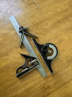 Starrett 12" Combination Square Center Head & Protractor Head 490 No.4R Gr. Rule