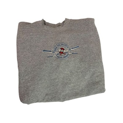 Large Sea Isle City New Jersey Embroidered Gray Adult Sweatshirt Gildan