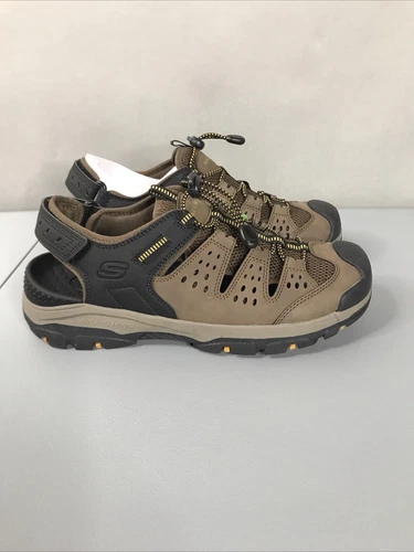 PUMA Sandali uomo Skechers Relaxed Fit Luxe Foam taglia 12 Tresmen Menard marrone vegan nuovi