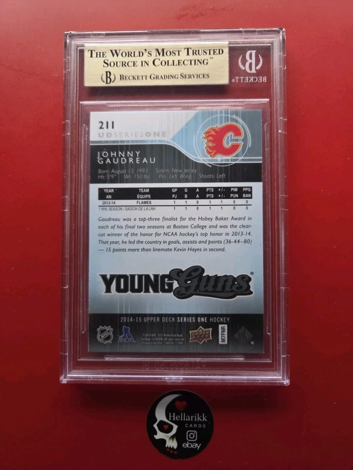 2014-15 Johnny Gaudreau Young Guns BGS 9.5 Rookie #211 Calgary Flames RC UD - Image 2 of 2