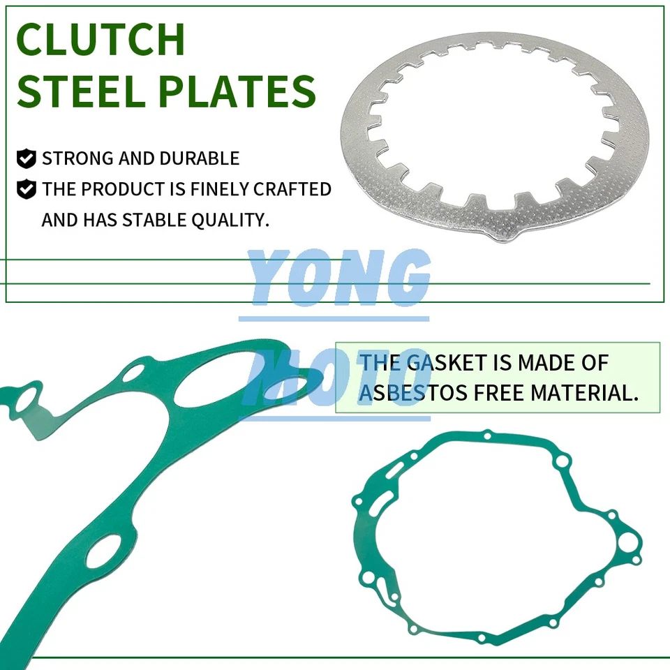 Clutch Friction Plate Kit & Cover Gasket for Yamaha Trailway 200 TW200 1987-2021 Foto 3 de 4