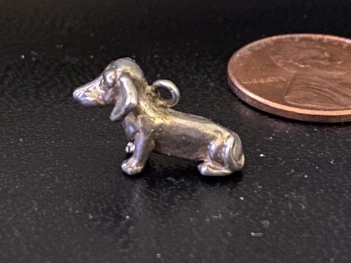 ✨ Genuine Sterling Silver Solid 925 Dachshund Sausage Dog Pendant Charm ✨
