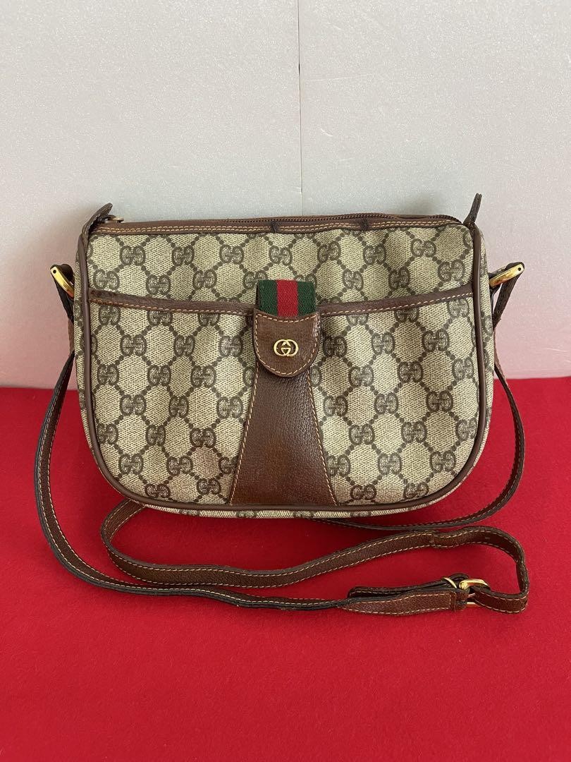 GUCCI GG Sherry Line PVC Beige Shoulder Bag 001 58 6177 Authentic F05301647