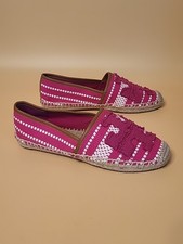 TORY BURCH SHAW ESPADRILLES SIZE 7 PINK WHITE