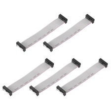 5 Pack IDC Connector Flat Ribbon Cable 20 Pins FC 2.54mm Pitch 15cm Length