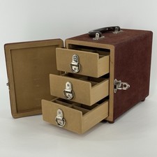 Vintage 3 Drawer Slide Storage Case Organizer Suitcase Box