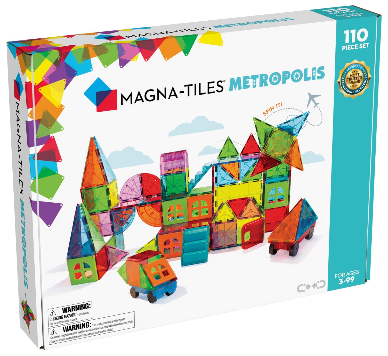 Metropolis 110-Piece Magnetic Construction Set, The ORIGINAL Magnetic Buildin...