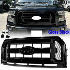 For Ford F150 F-150 Xlt 2015 2016 2017 Front Upper Grille Grill Glossy Black
