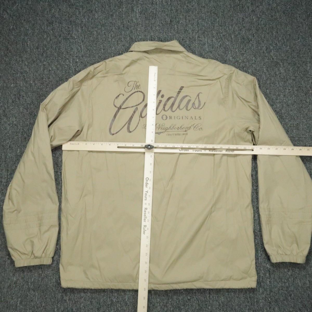 Adidas x Neighborhood Jacket Mens Medium Brown Tan Snap Originals