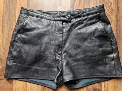 Butterweiche Echtleder-Shorts Hotpants kurze Jeans Gr. 38 schwarz Lammleder 