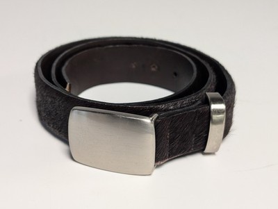 Vintage CALE 1.25'' Dark Brown Pony Skin Belt-Size 35, N-3966-3.5-44