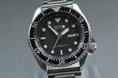 Vintage 1983 [Exc+4] Seiko Diver 6458-6000 Day Date Kanji 40mm Qz Men's Watch