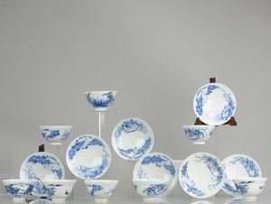 #15 Antique Japanese Arita 19th century Kangxi Style Tea Set Flowers Por...