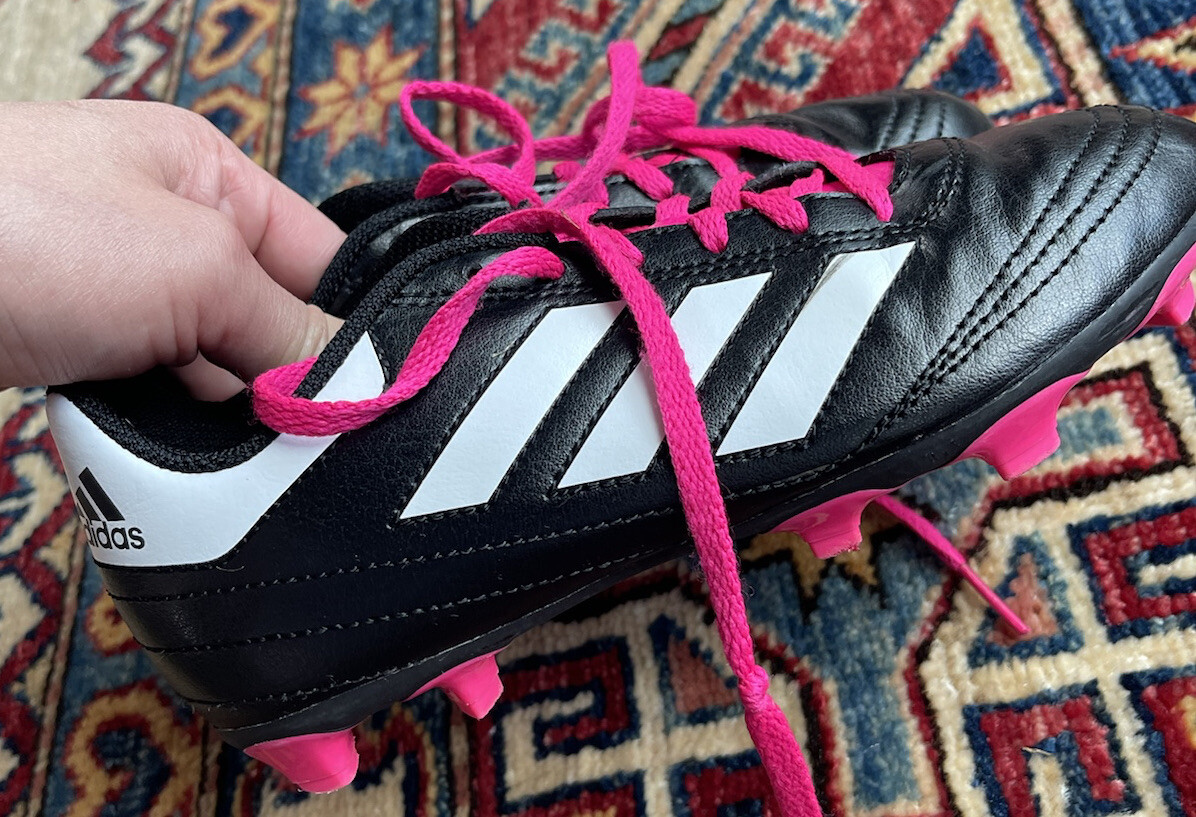 Adidas Soccer Shoes Kids US Youth Size 2.5 Black Leather Mint Condition