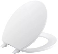KOHLER 4774-0 Brevia Round White Toilet Seatwith Quick-Release Hinges