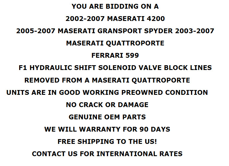 2002-2007 Maserati Quattroporte 4200 Ferrari 599 F1 Transmission Hydraulic Lines