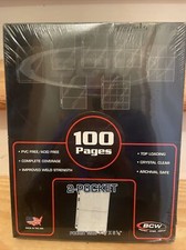 100 BCW PRO 2-POCKET ALBUM PAGES FOR COVERS, 5X7 PHOTOS, POSTCARDS, COUPONS, ETC