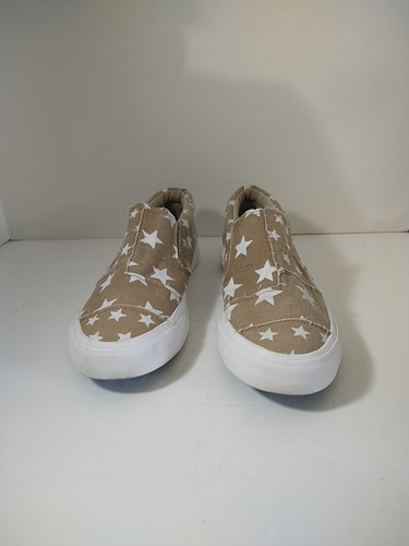 Blowfish Maddox Slip on Womens Sneaker Tan White Stars Sz 7 EUC