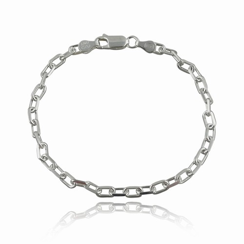 Sterling Silver Anchor Link Charm Bracelet, 3.8mm 7" Length with Lobster Clasp - Picture 5 of 5