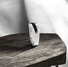 Black Onyx Round Cut Gemstone With 925 Sterling Silver Ring For Men's #A156