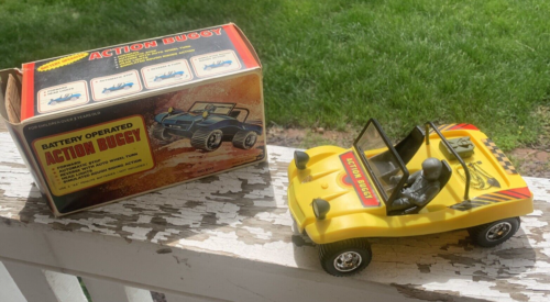 VINTAGE VW ACTION DUNE BUGGY OFF ROAD BUMP & GO BATTERY OPERATED WORKING (12D) - Picture 1 of 7