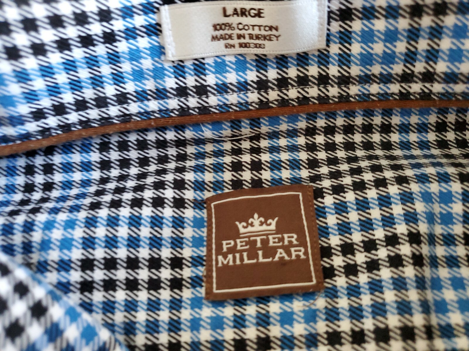 Peter Millar Gingham  Houndstooth Button-Up Long … - image 4