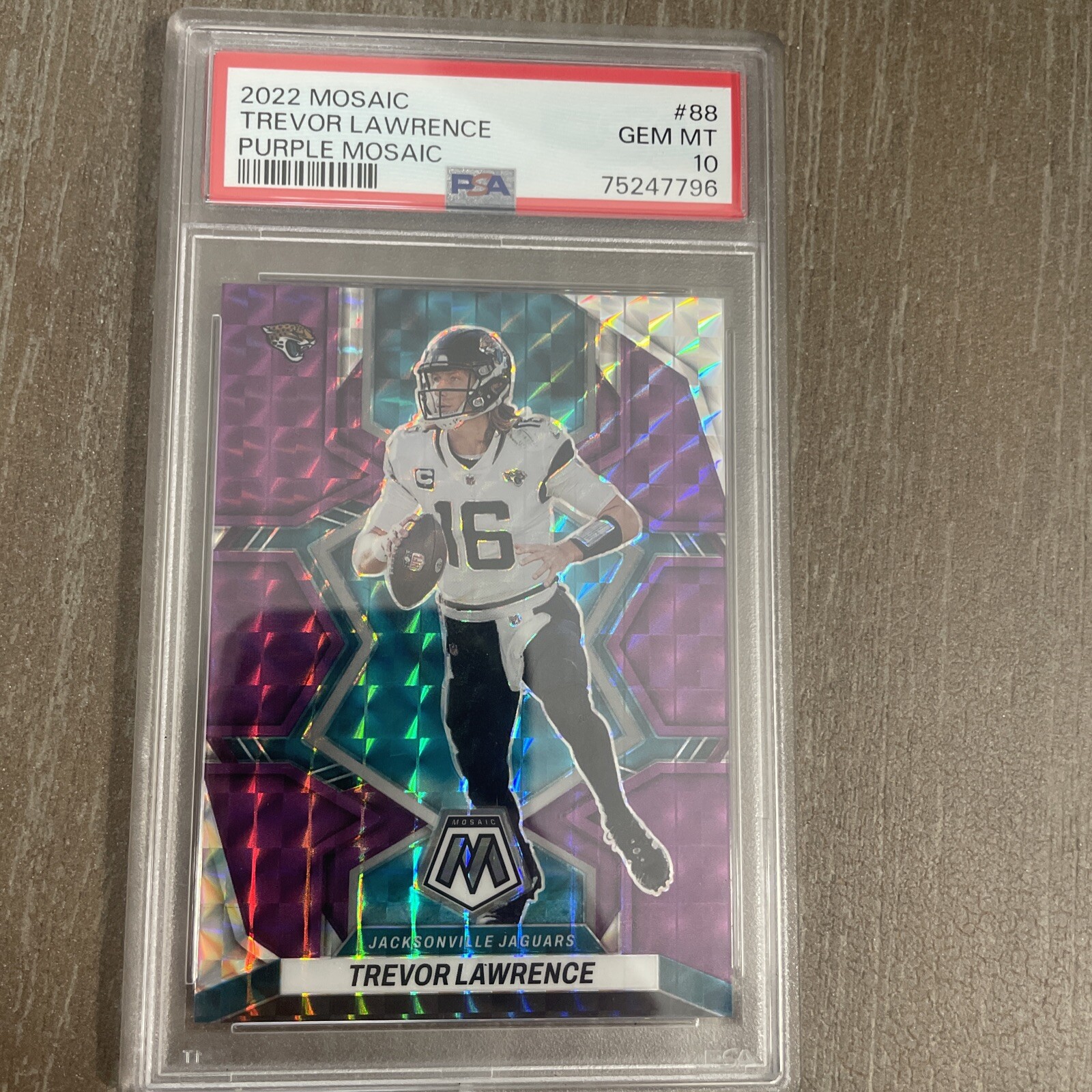 2022 Panini Mosaic - Purple Mosaic Prizm #88 Trevor Lawrence /49