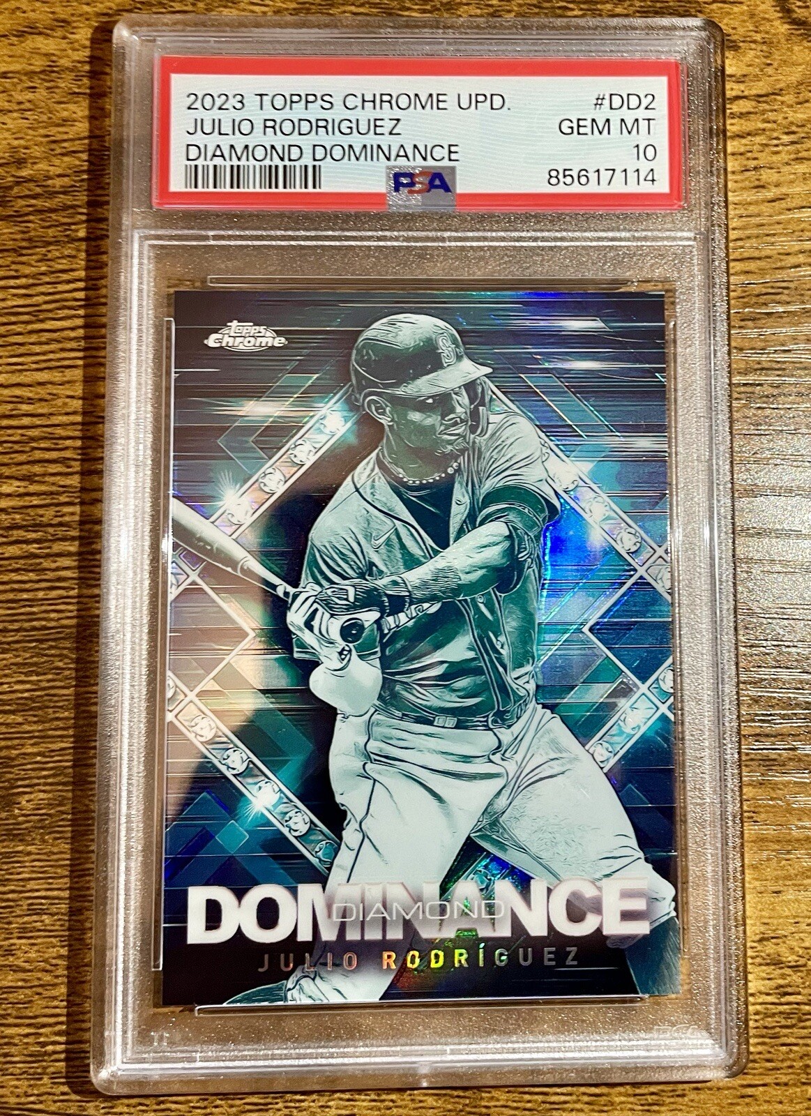 2023 Topps Chrome Update Julio Rodriguez Diamond Dominance SSP DD-2 PSA 10