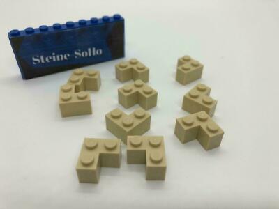 Lego (c) 10x 2x2 Steine Ecke 2357 - beige / tan -  2x2 brick corner - Basic Stei